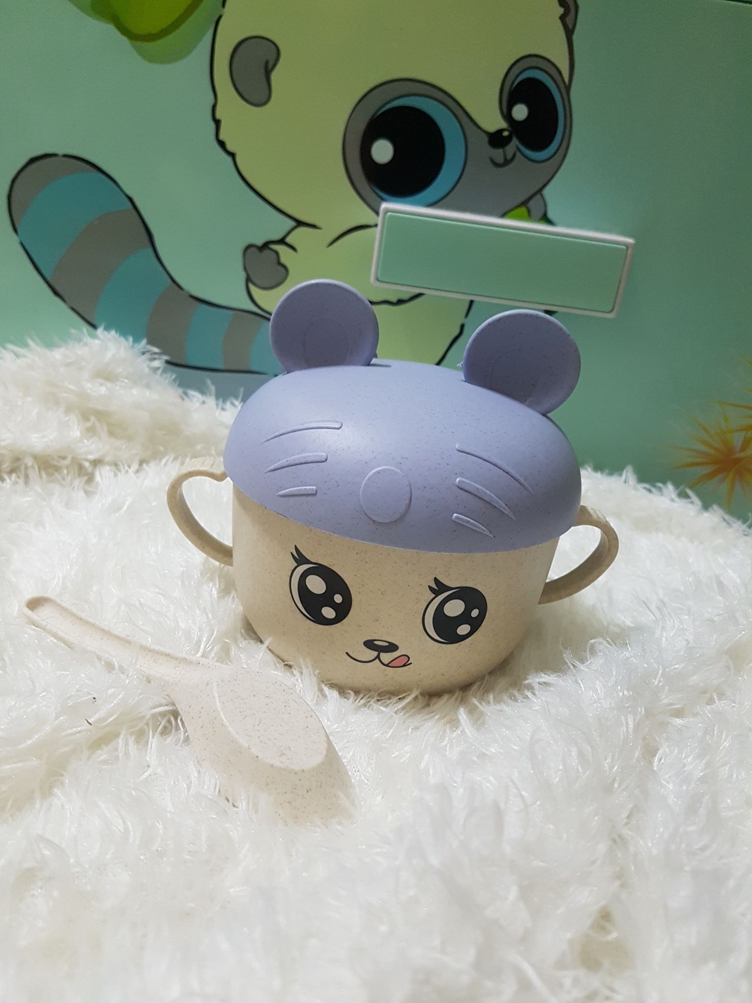 Bát lúa mạch có nắp + thìa