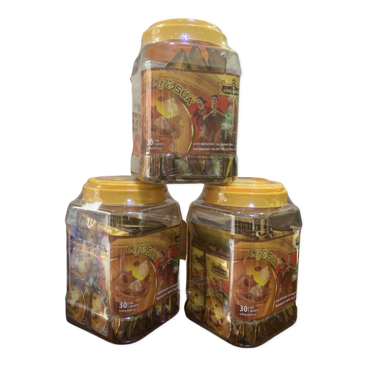 (Combo 3 Hộp) Cà phê hòa tan 3in1 King Coffee( Hộp Nhựa 30 Gói)