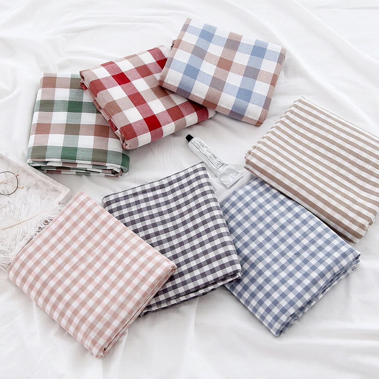 Xiaojingjia 100% Cotton Ga Trải Giường Đơn Chiếc Bông Giặt Nước Kẻ Sọc 100% Cotton Bông Tân Cương Duy Nhất Hai Người Vào Mùa Xuân Và Mùa Thu Trên Giường Cung Cấp