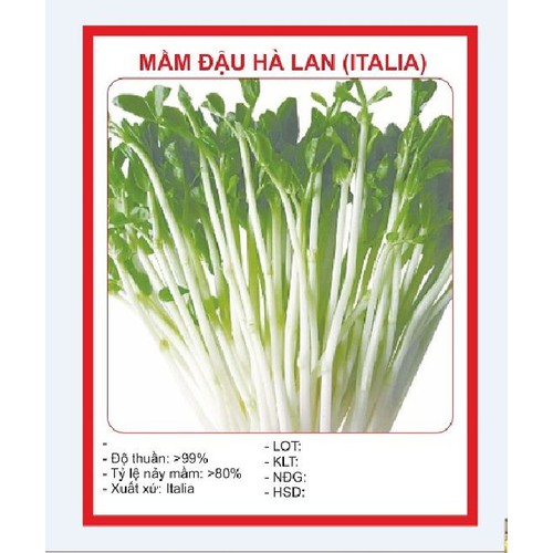 Hạt Giống Rau Mầm Đậu Hà Lan - Gói 50 gram