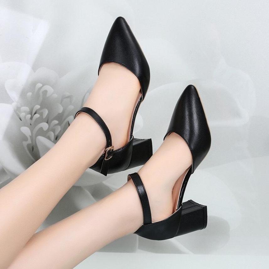 Giày cao gót 5 phân đế vuông bít hậu MÃ A8 giá rẻ