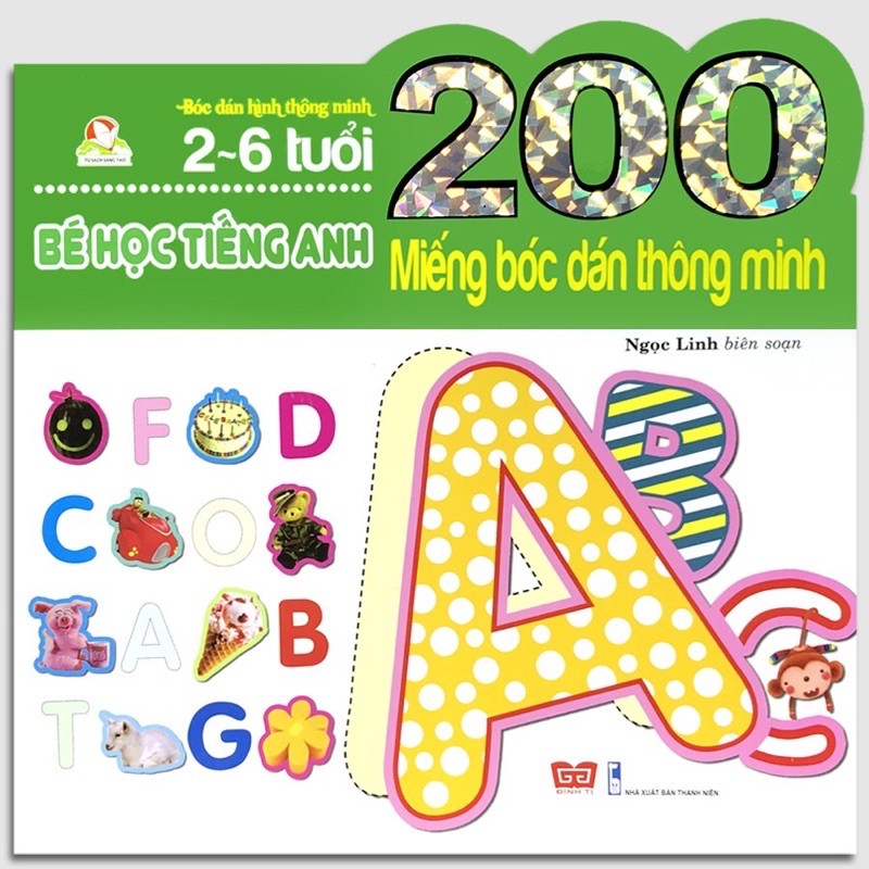 Sách - 200 miếng bóc dán thông minh - bé học tiếng anh