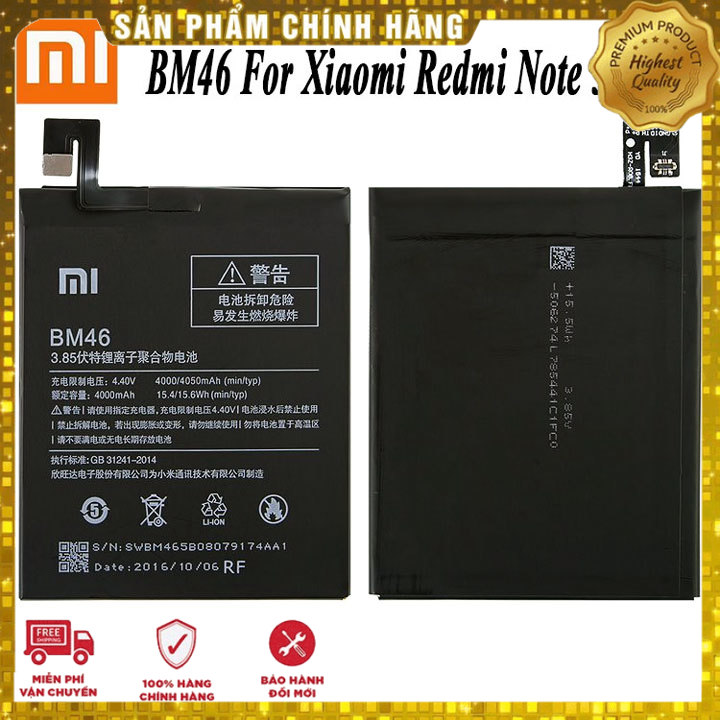 Battery Xiaomi Redmi Note 3 bm46 4050mAh zin * giveaway Super paste battery + FreeShipping