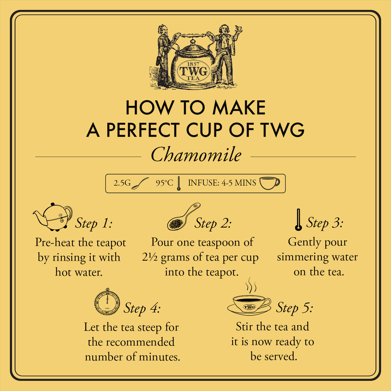 Trà TWG Tea - Chamomile Tea (2.5g x 15 túi lọc) | Trà Hoa Cúc | Trà Thảo Dược