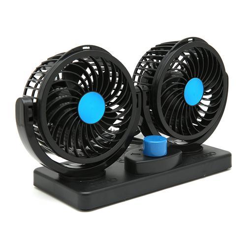QUẠT MÁY ĐÔI MINI 12V TRÊN Ô TÔ, XE HƠI - quạt ô tô - quạt làm mát không khí, quạt mini, quạt điều hòa, quạt điện, quạt thông gió