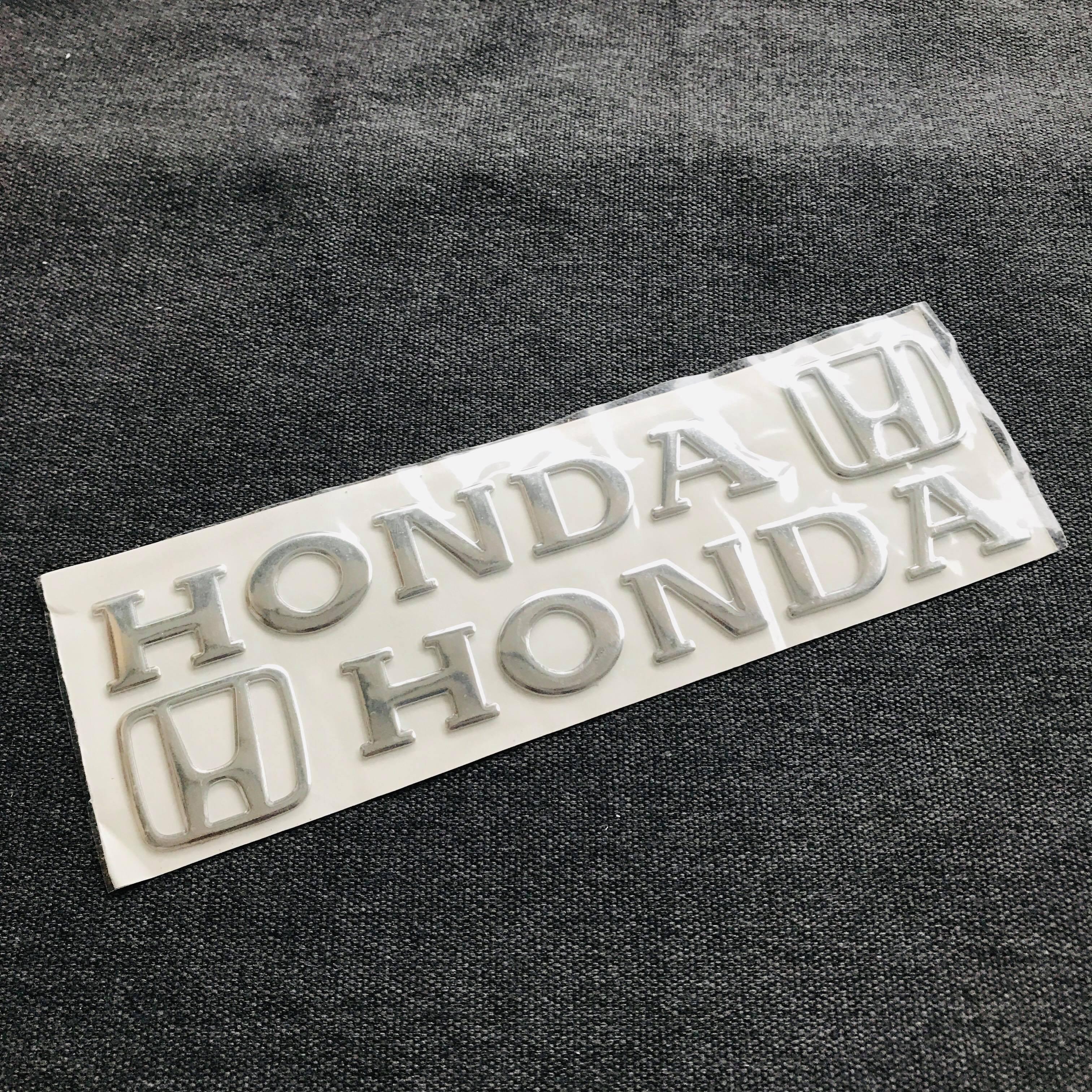 Bộ tem dán nổi chữ honda siêu chắc màu bạc.