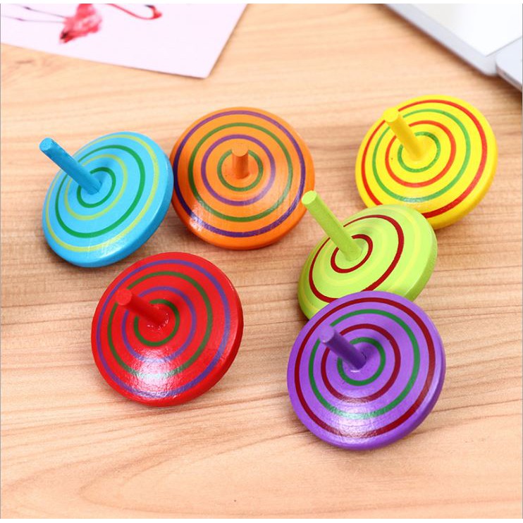 Combo 3 con quay gỗ nhiều màu đồ chơi tuổi thơ