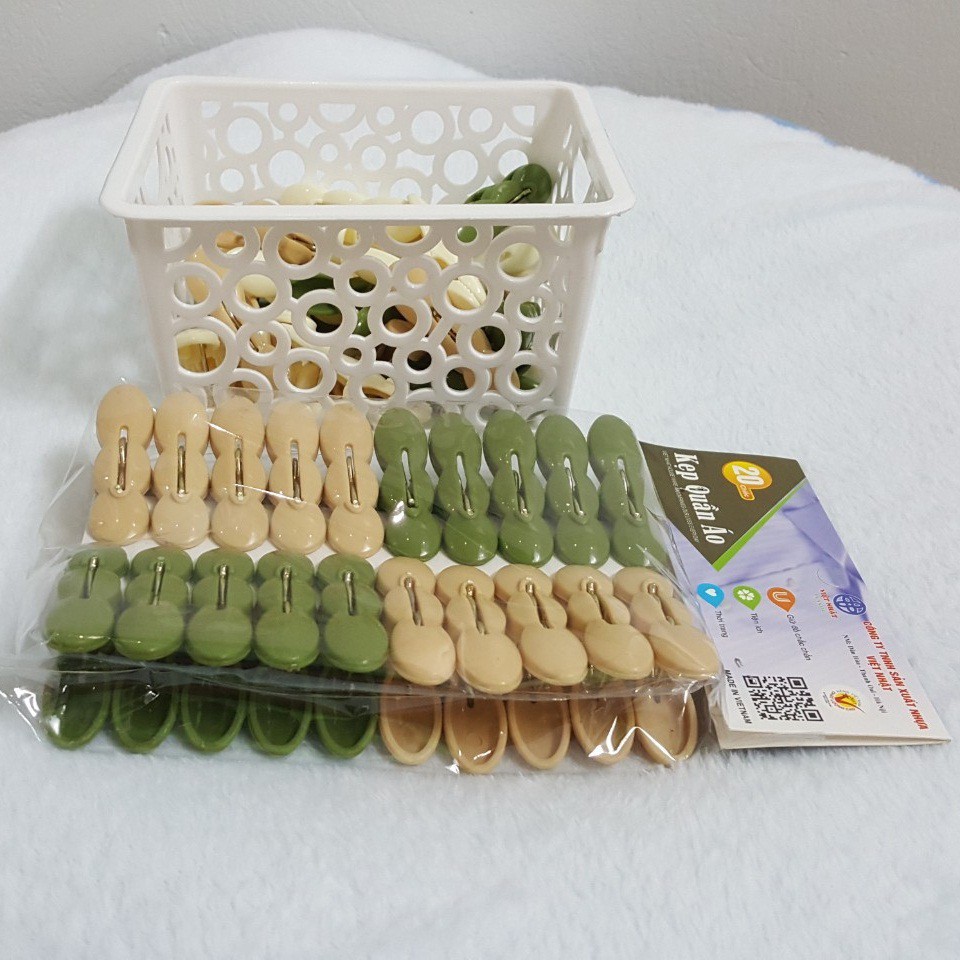 Vỉ 20 kẹp quần áo hình củ lạc