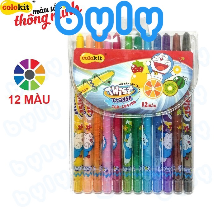 Bút màu sáp vặn 24 / 18 / 12 màu thiên long colokit tcr-04/do - tcr-05/do - tcr-06/do