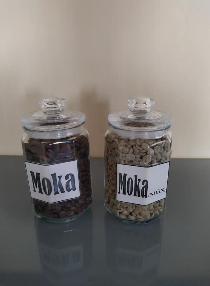 Cà phê hạt Moka Cầu đất nhân sống chưa rang - 500g