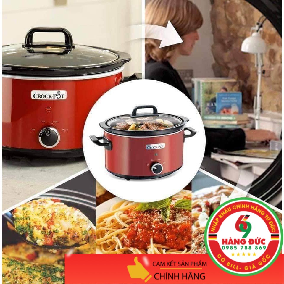 NỒI NẤU CHẬM CROCK POT đỏ 3.5L - HANGDUC69