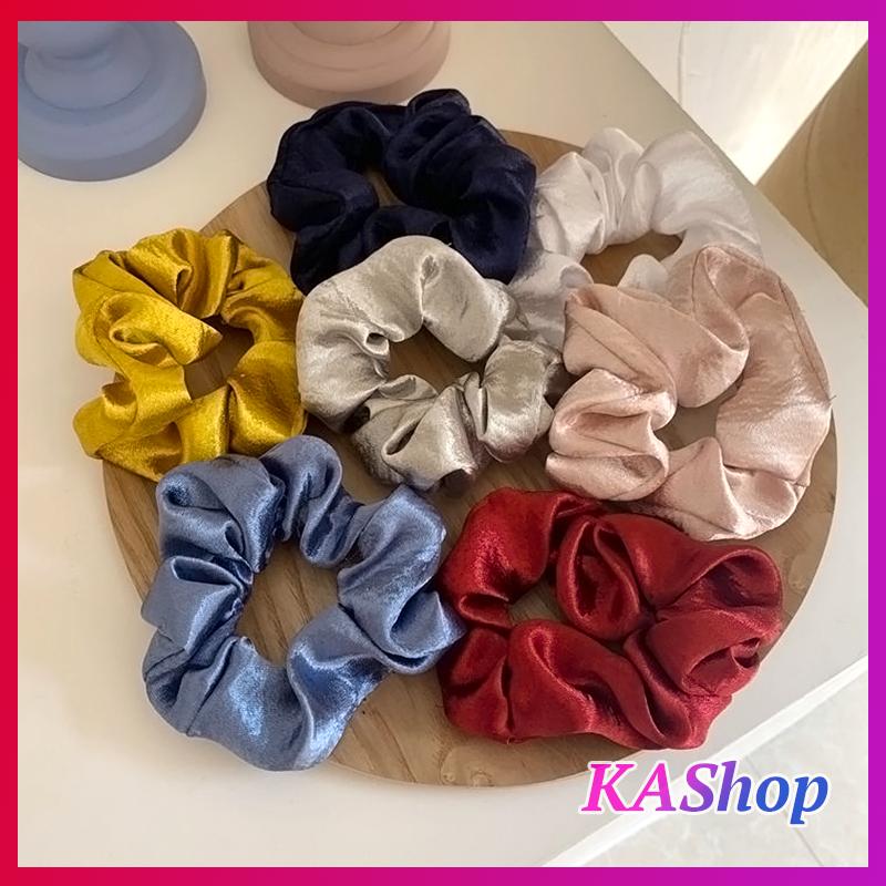 HCM Dây cột tóc nữ vải Silk ÓNG ÁNH Scrunchies - KAShop