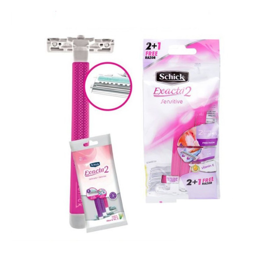 Dao Cạo Schick Exacta2 Sensitive - Dao Cạo Cho Nữ Schick COMBO 03 cái