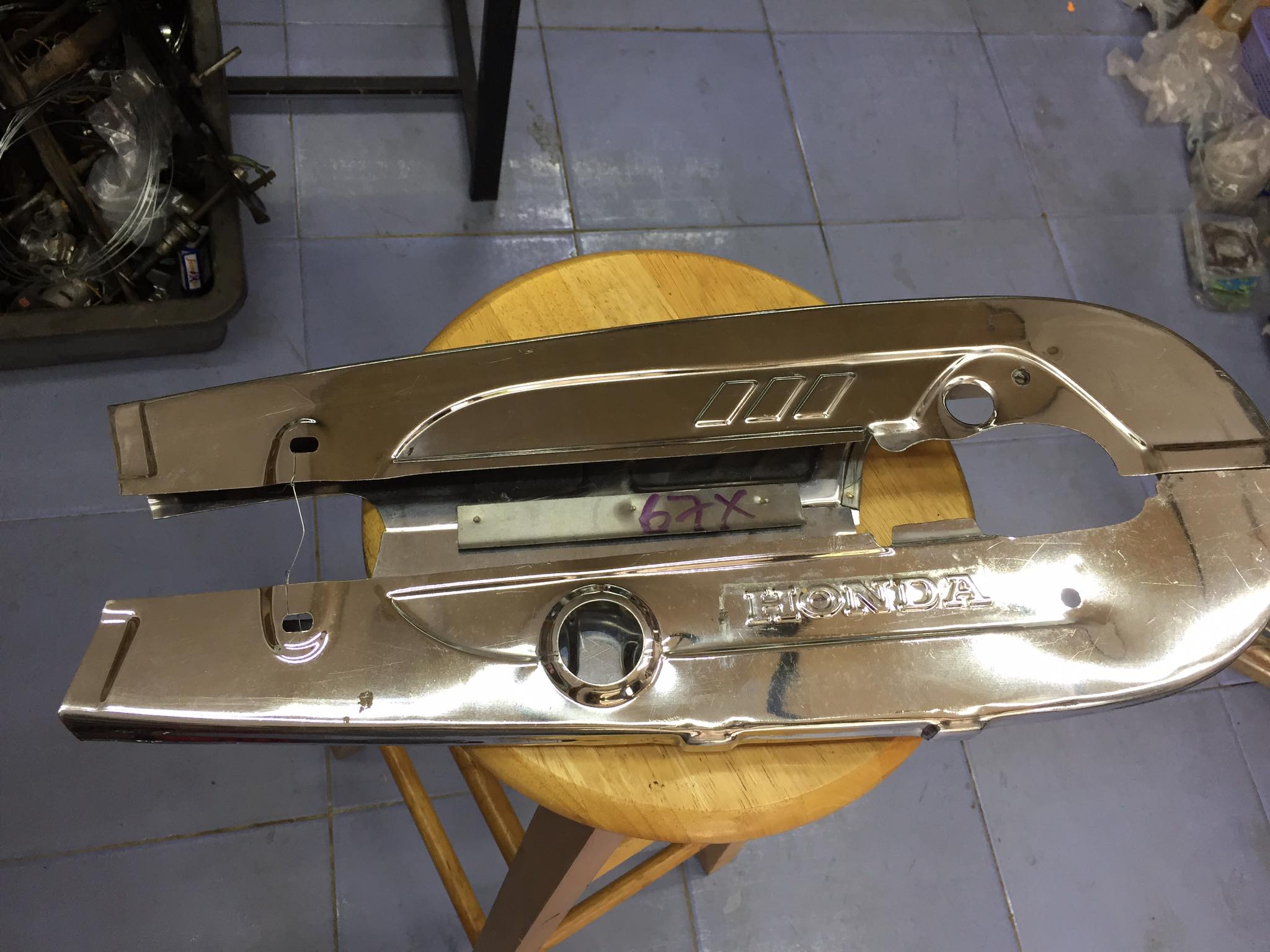 Carte cho xe 67-dream-cub bằng inox sáng đẹp