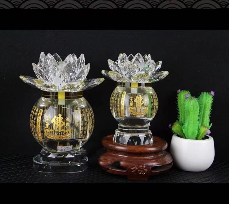 Đèn dầu hoa sen pha lê size nhỏ