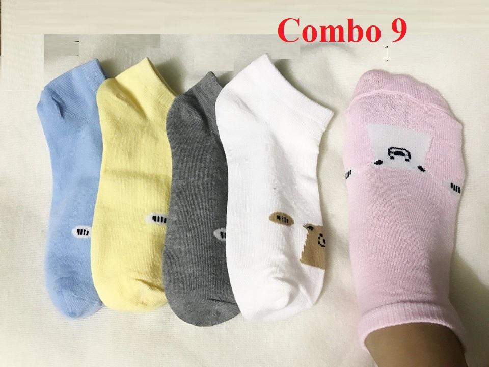 20 mẫu Combo 5 đôi tất cổ ngắn Hàn Quốc