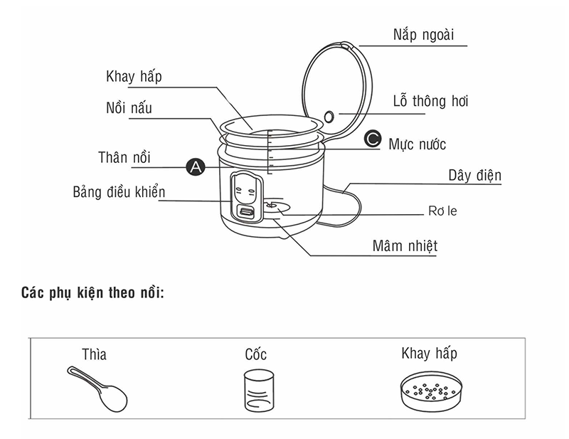 Nồi cơm điện 1.8L Kangaroo KG555