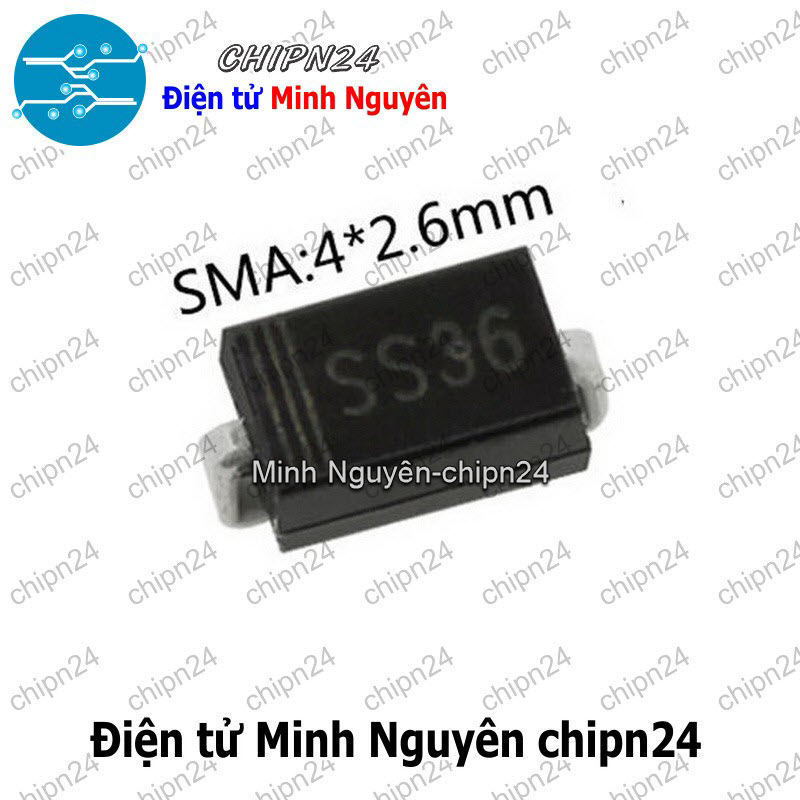 [10 con] (G7) Diode Dán SS36 SMA 3A 60V (SMD) (4.3x2.6mm) (Diode xung) - HH004091