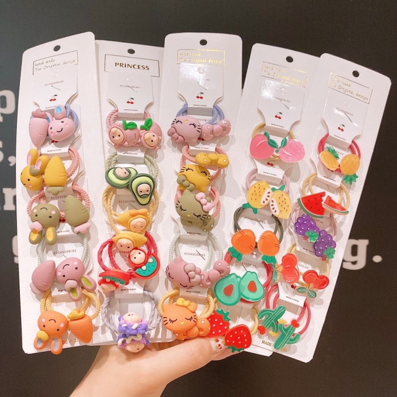 Set 5 cặp (10 dây) cột tóc icon cho bé dễ thương Phụ Kiện 68