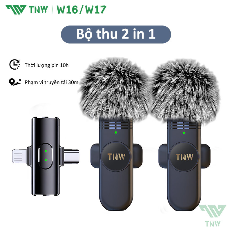 TNW W16/W17 Vlog Micro Lavalier Không Dây Cài Áo Khử Tiếng Ồn,Livestreamm Quay Video Cho Điện Thoại