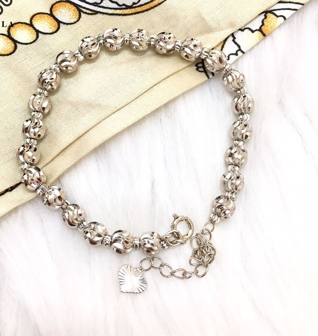 Lắc Tay Nữ Mạ Bạc L277, Lắc Bi Cao Cấp có dây chỉnh độ rộng 40-70 kg Namoo Jewelry