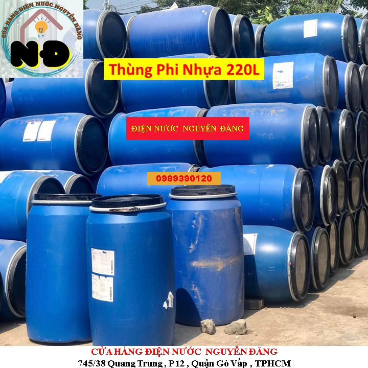 Thùng phuy nhựa cũ xanh 200l - 220l , thùng phi nhựa cũ 200l - 220l , thùng đựng nước 200l - 220l,...