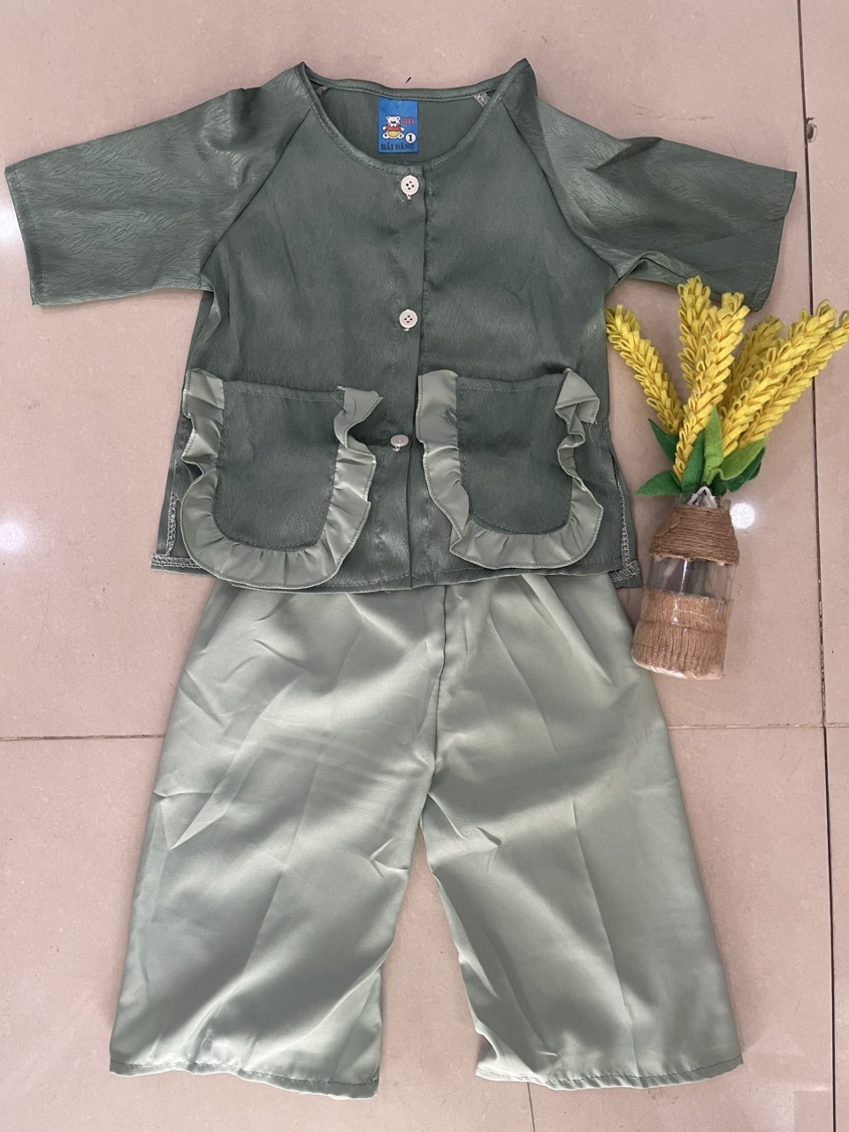  [14-22kg] Áo bà ba cách tân cho bé gái , chất vải lụa mềm mại (TT154)