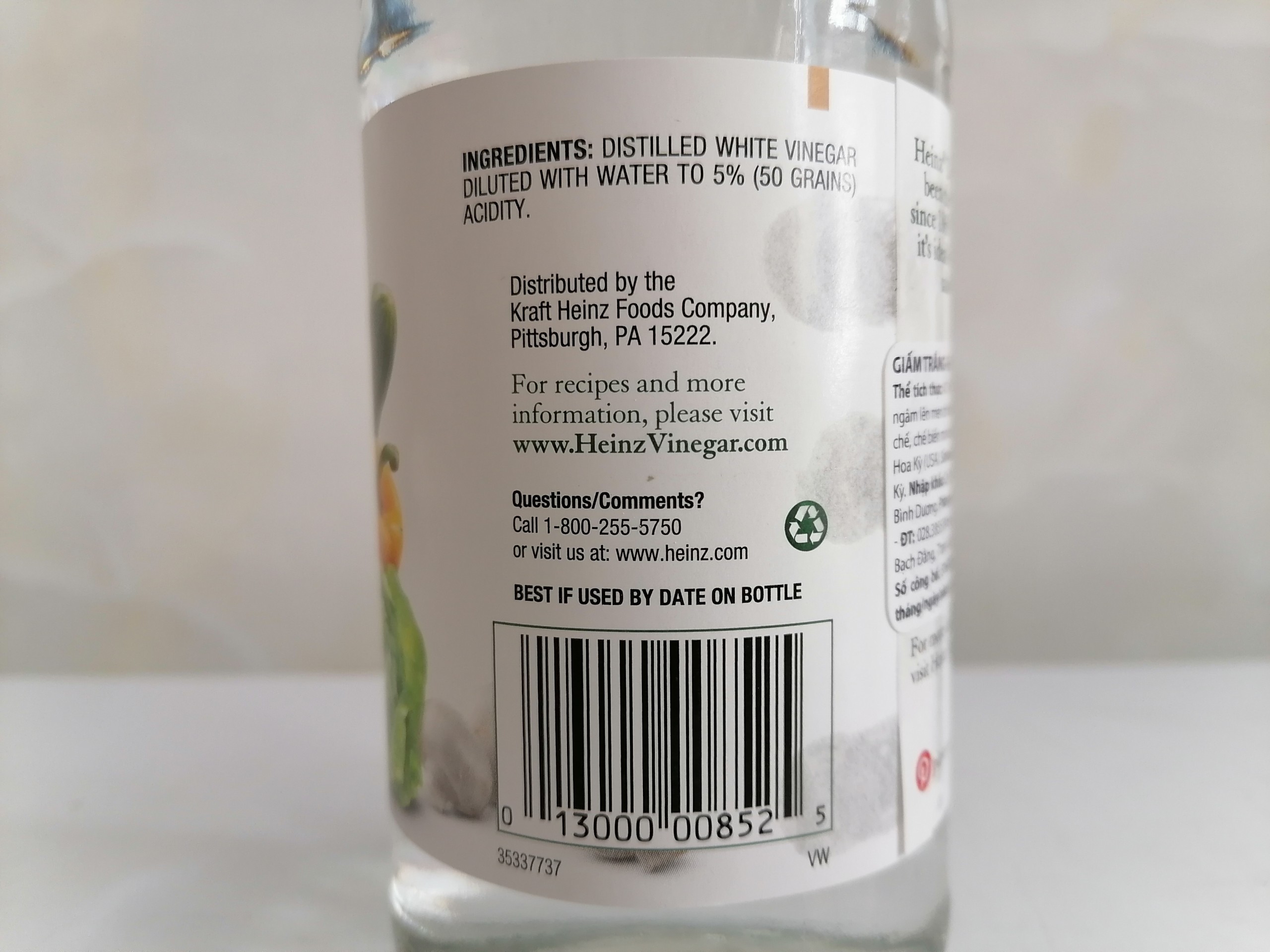 [Chai Thủy Tinh 473ml] GIẤM TRẮNG [USA] HEINZ Distilled White Vinegar (dmi-hk)