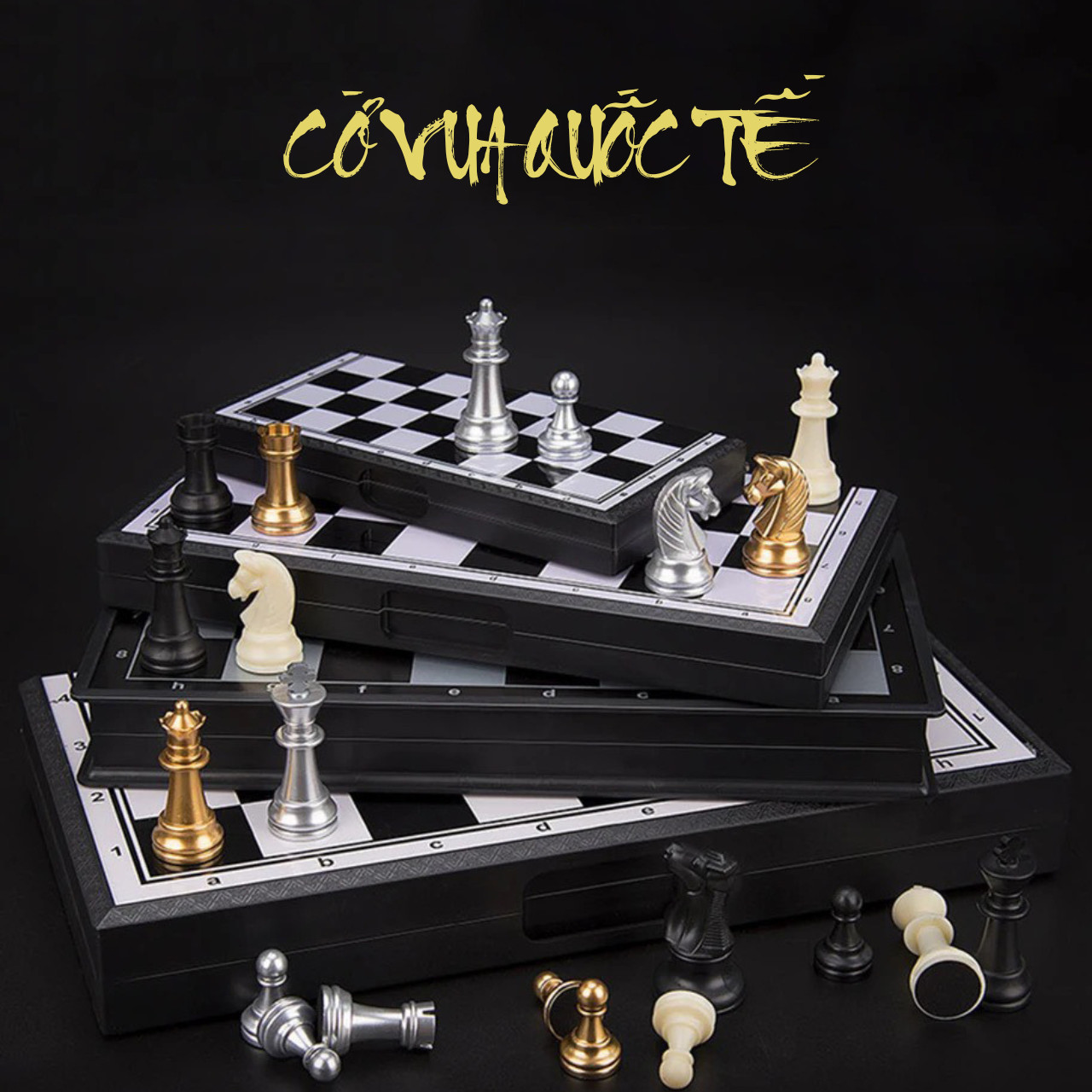 Bàn Cờ Vua Siêu To Khổng Lồ Size 42x42 Cm Có Nam Châm Siêu Hút Bàn Gập Kiêm Hộp Đựng Tiện Lợi Board Game
