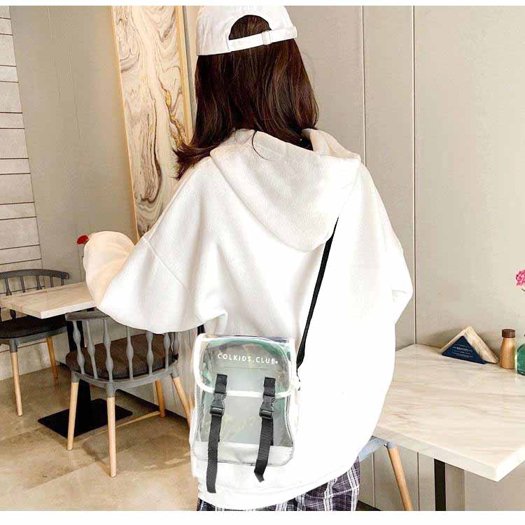 túi ny pvc trong suốt, túi chéo, túi đi chơi, túi chéo nam, túi nữ.M66