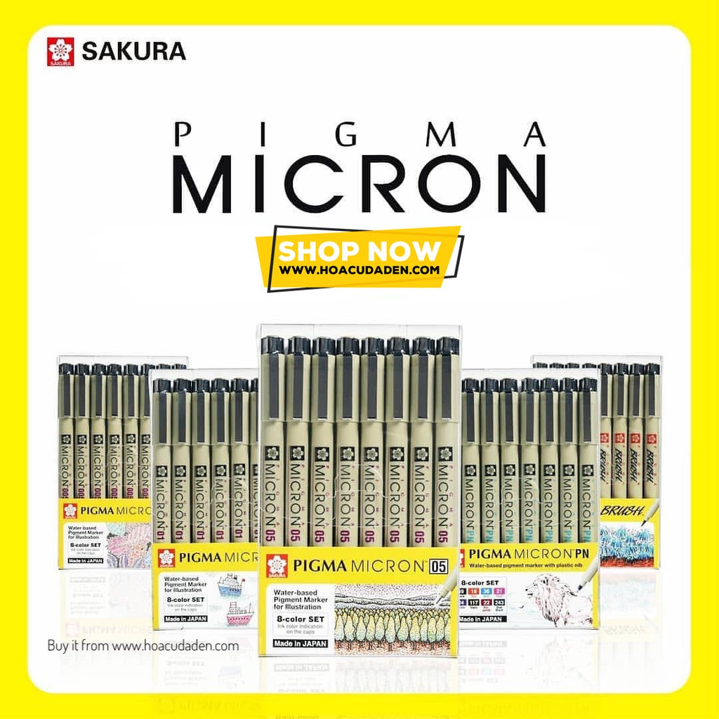 Bộ 8 bút line màu sakura pigma