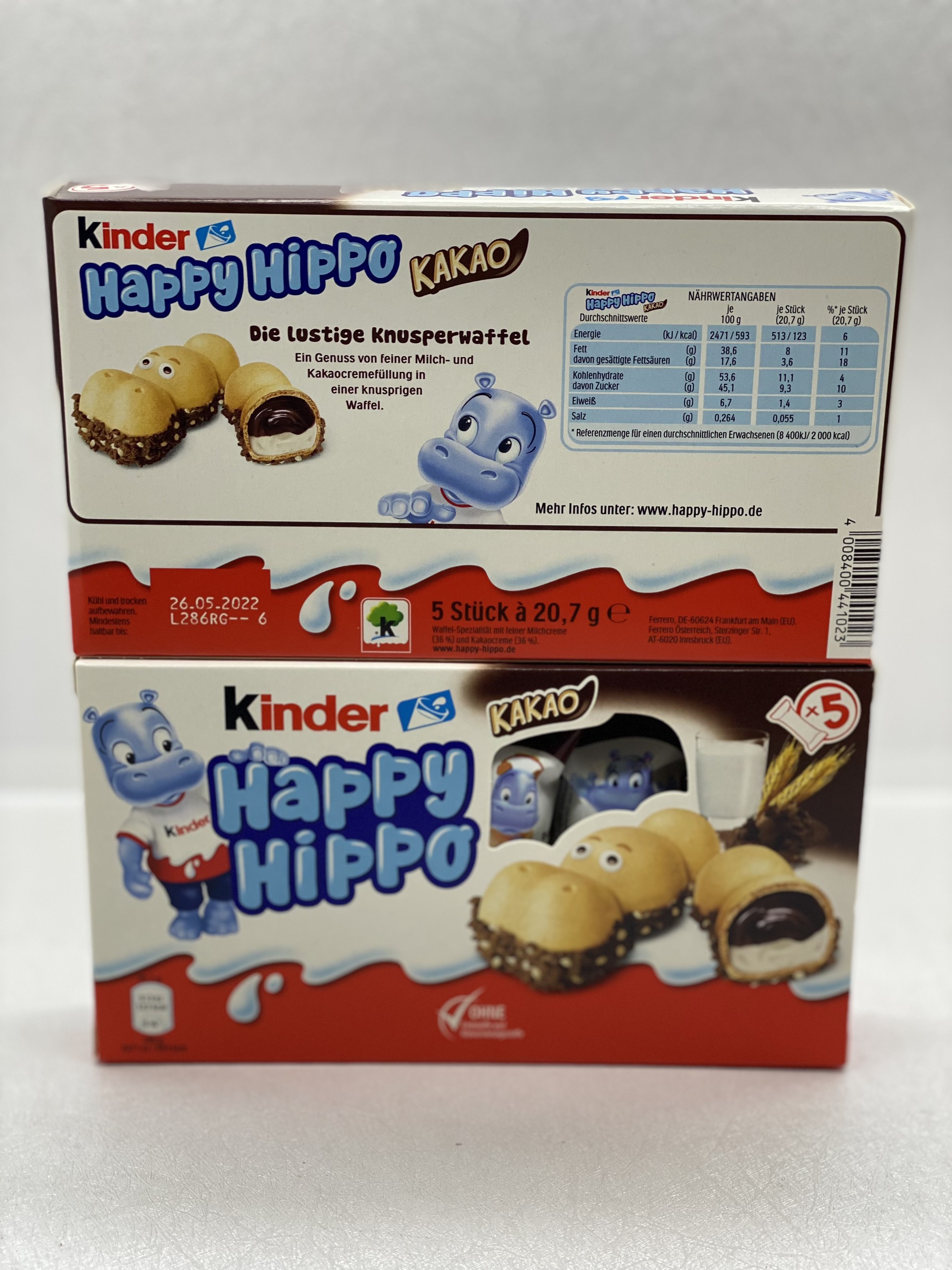 Bánh Socola Kinder Happy Hippo hộp 5 chiếc - Đức