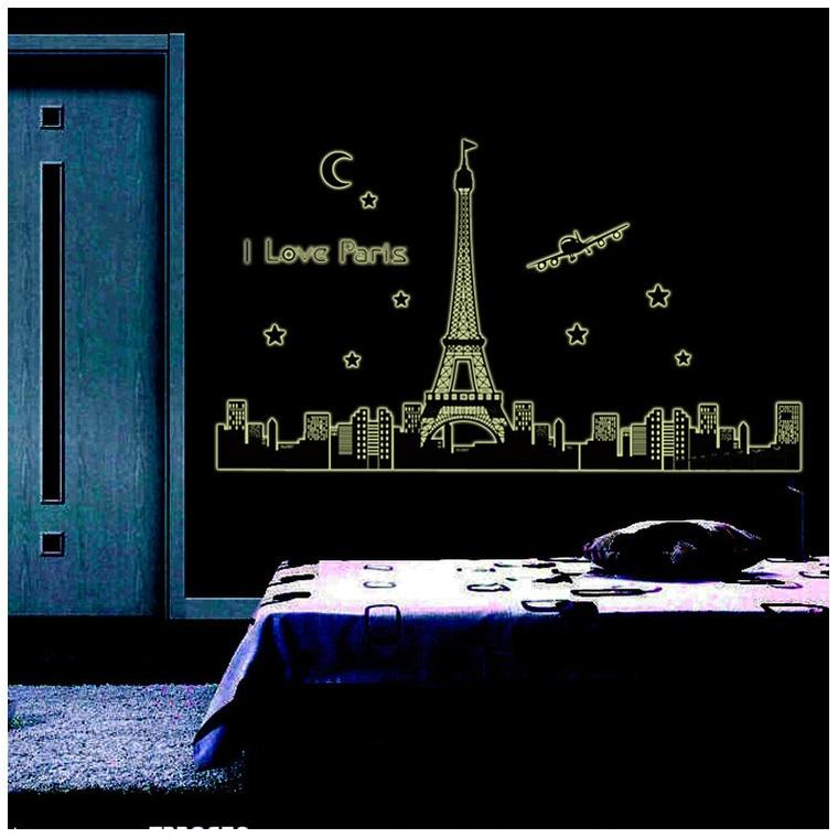 [HCM]Decal dán tường Dạ quang Paris AmyShop DDQ008