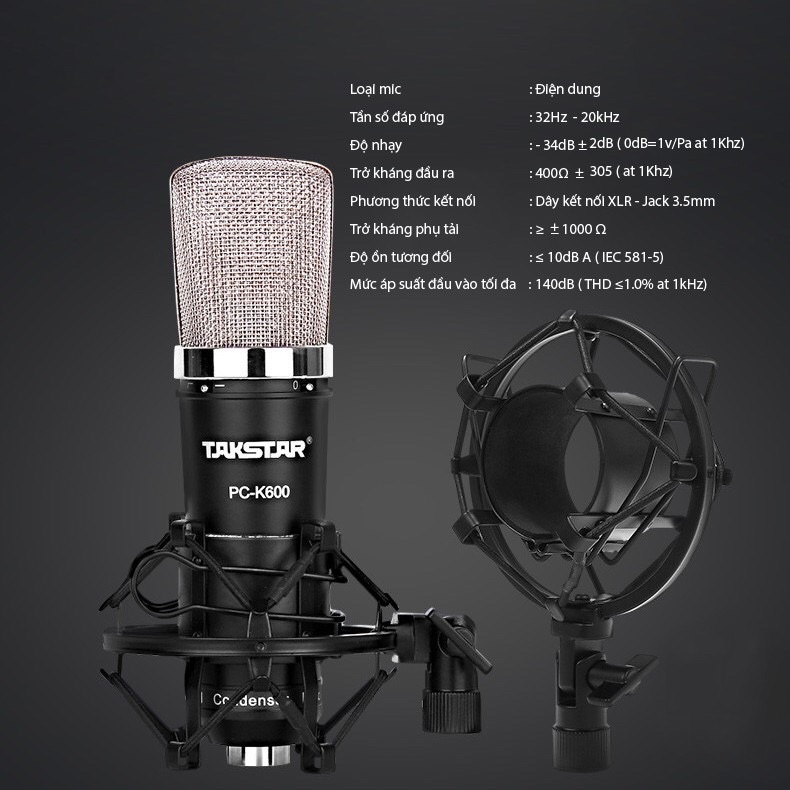 Mic THU âm takstar pc K600