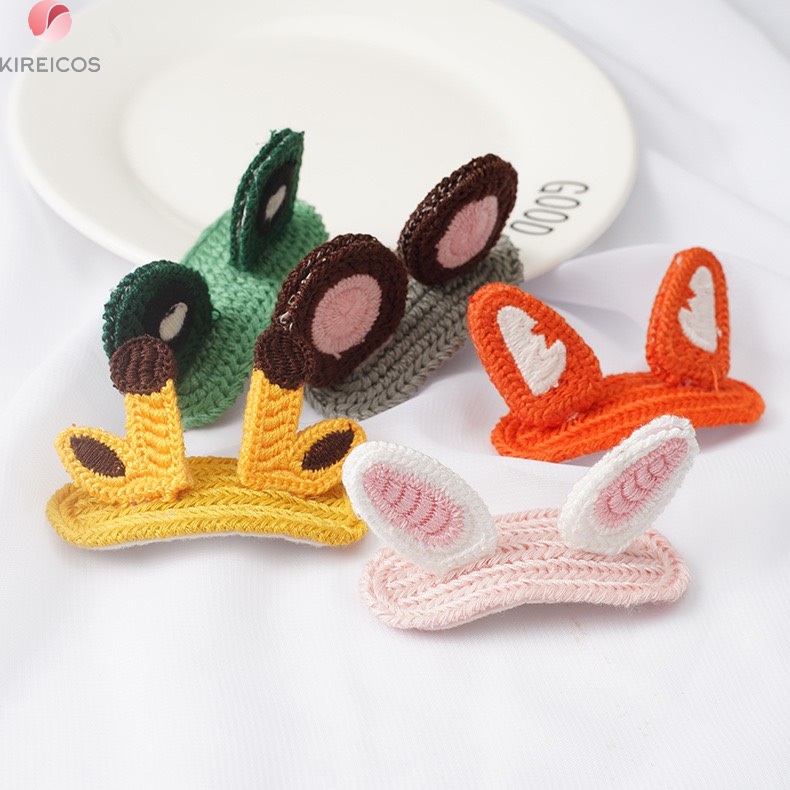 [HCM]Kẹp Bấm Mái Đan Len Có 2 Tai Cho Bé Siêu Cute