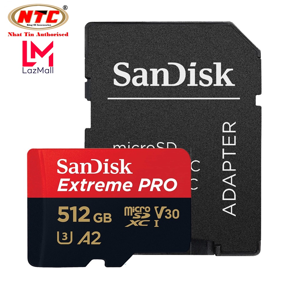 Thẻ nhớ microsdxc sandisk extreme pro v30 u3 4k a2 256gb r170mb/s w90mb/s