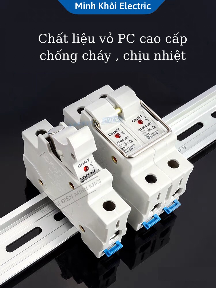 Bộ Cầu Chì Chint Kèm Ruột, đế cầu chì kèm ruột sứ