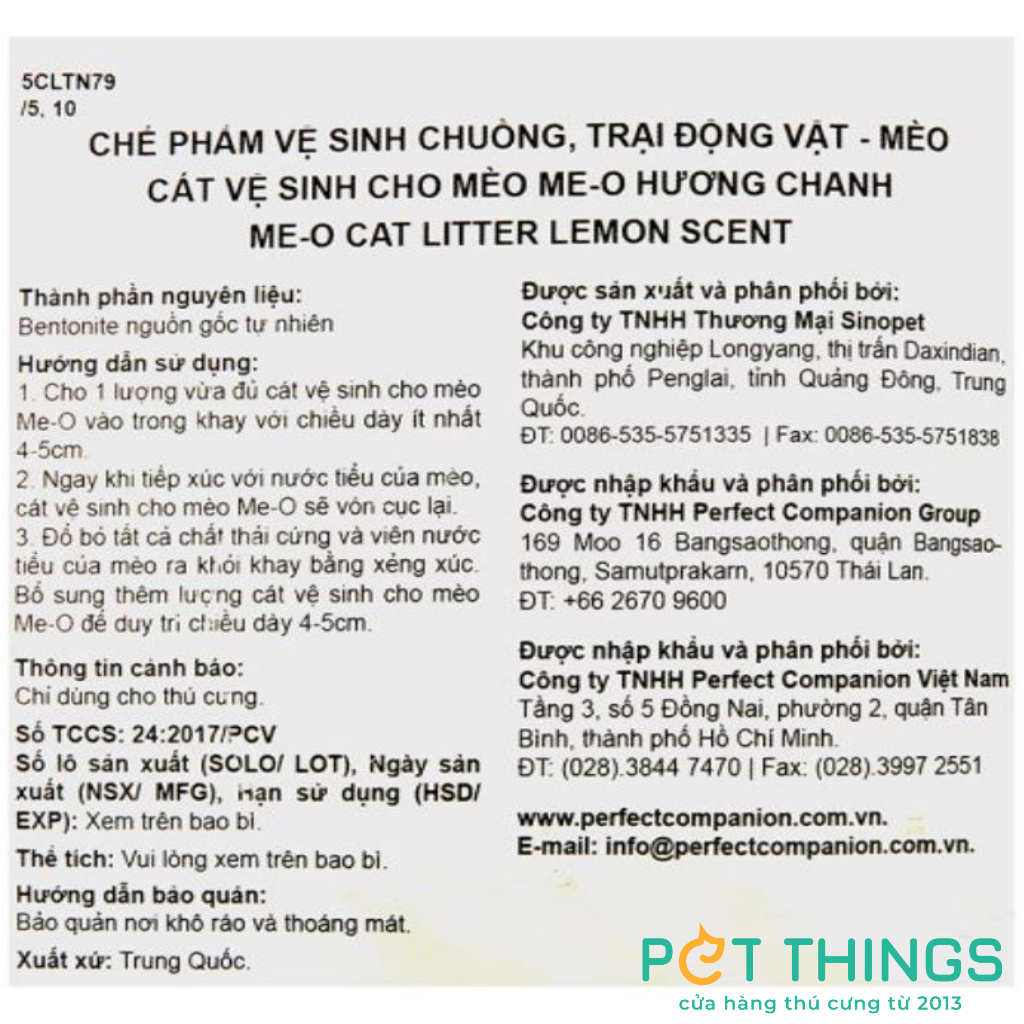 Cát Vệ sinh Me-O Cho Mèo 5L, 10L