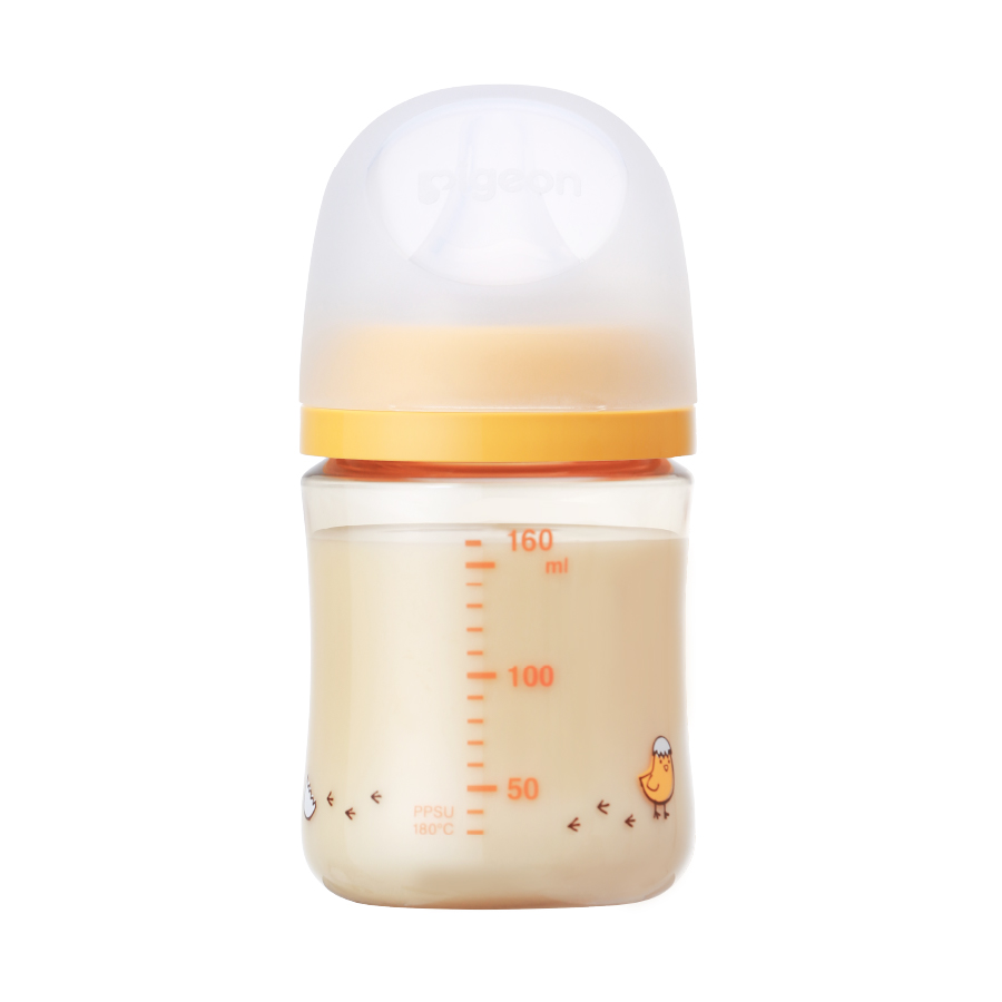 [TẶNG CÂY SÚC RỬA BÌNH SỮA] Bình sữa Pigeon PPSU Plus thế hệ III phiên bản Nhật hình Gà Con 160ml/240ml