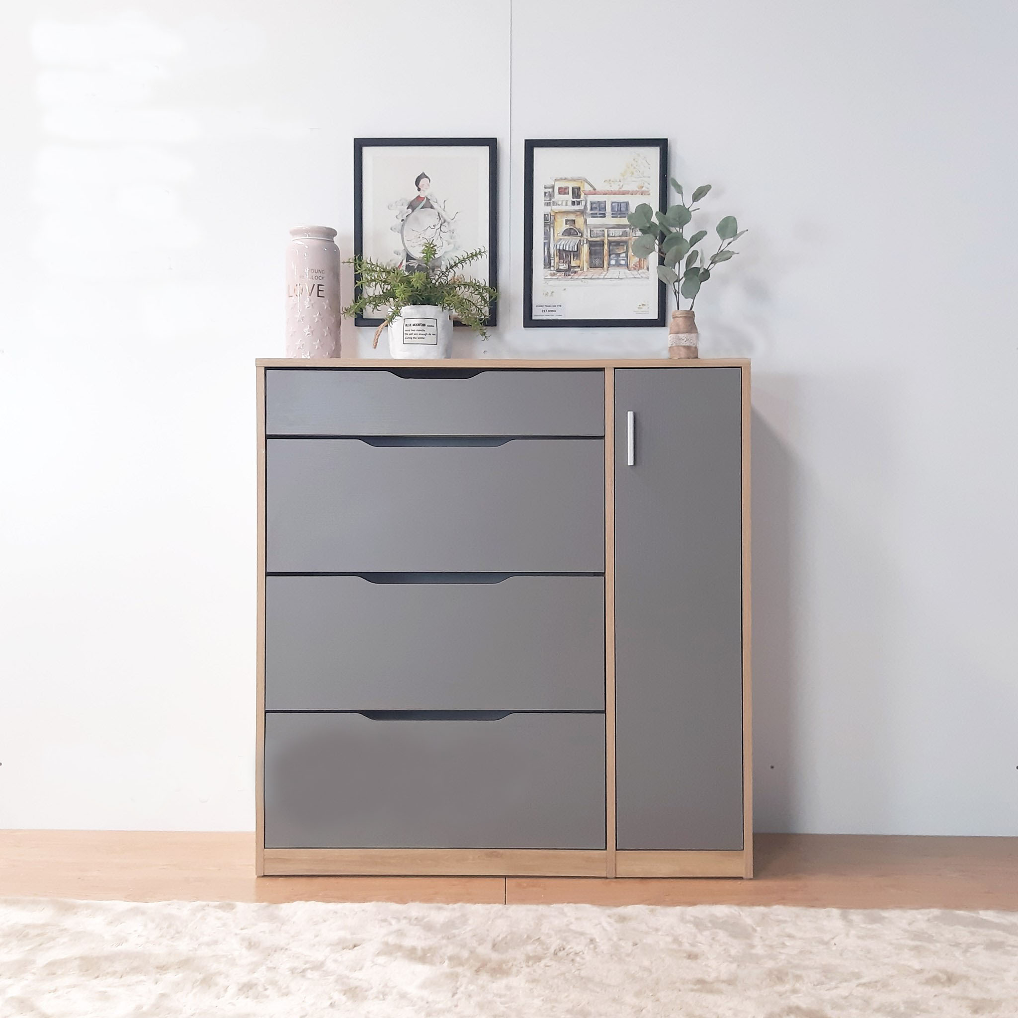 [ Freeship HCM ] TỦ GIÀY CÁNH LẬT NHIỀU NGĂN OHAHA - TG014