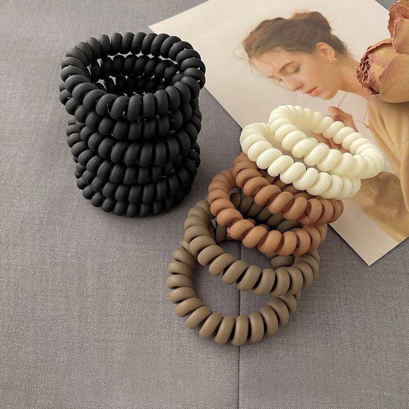 Combo 5 Dây Cột Tóc Lò Xo Nhám Nhiều Màu-phukienteen