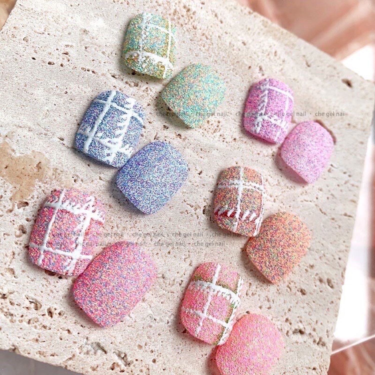 Sét nhũ dạ nail , nhũ cát 6 hũ