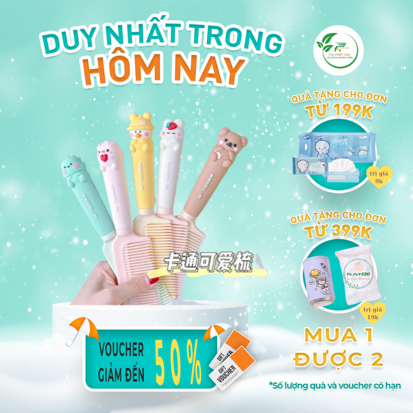 [Freeship Max][Hoàn Tiền MAX] Lược hoạt hình ba chiều dễ thương _ Tín phát 686