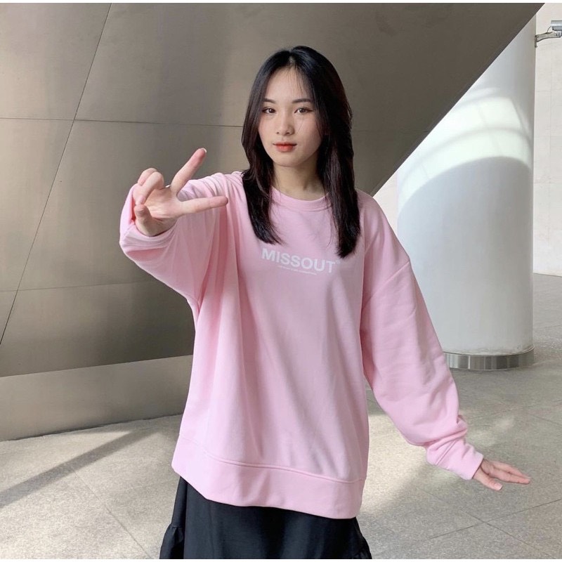 Áo sweater form rộng missout kiểu dáng basic unisex nam nữ full tag Thời trang Unisex HCM AH66
