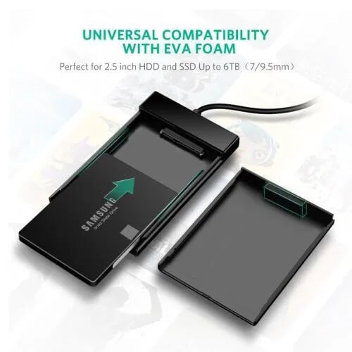 Ugreen 30847 50cm màu đen hộp đựng ổ cứng 2.5 chuẩn sata us221