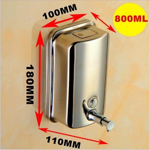 Bình chứa nước rửa tay nhấn gắn tường, inox 304, dung tích 800ml