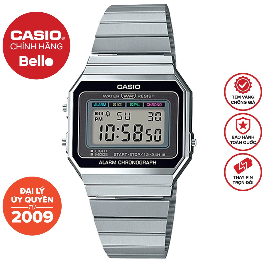 [Đặc biệt 18-20/11 | Voucher 200k] Đồng hồ Casio Nam A700W-1A bảo hành chính hãng 1 năm - Pin trọn đời