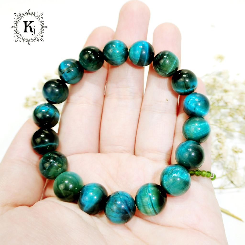 Vòng Tay Phong Thủy Mắt Hổ Xanh Dương - Hợp Mệnh Thủy , Mộc -  Chiêu Tài Lộc Tứ Phương - Tặng Kèm Dây , Đá Dự Phòng