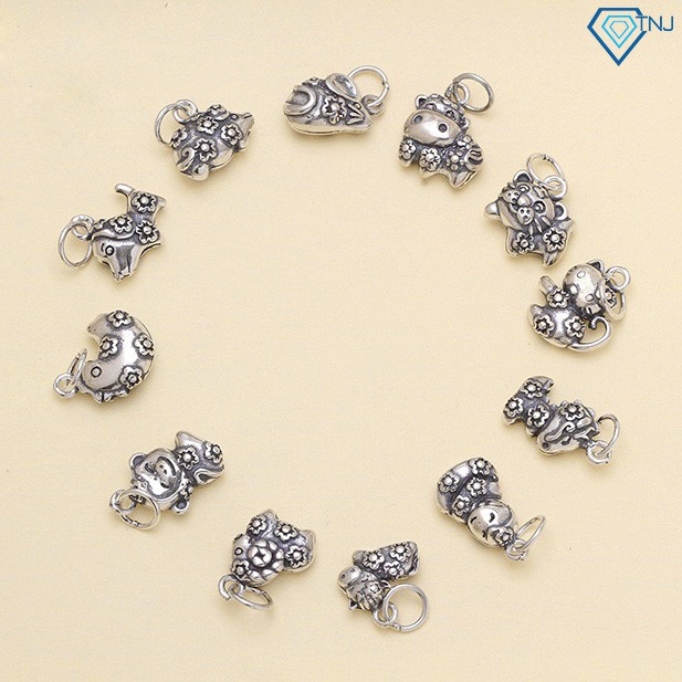 Charm 12 con giáp bằng bạc gắn vào lắc cho bé - Trang Sức TNJ
