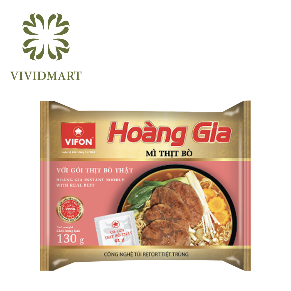 Gói lẻ] MÌ VIFON HOÀNG GIA MỚI 6 VỊ: THỊT BẰM, THỊT BÒ, HẢI SẢN